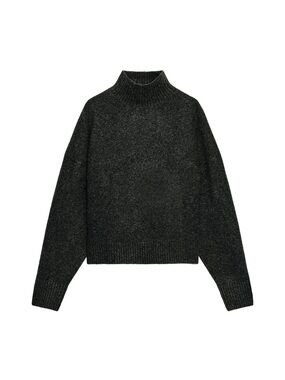 Zara Charcoal Mock Neck Sweater